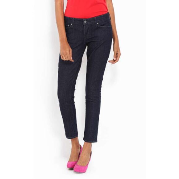 Levi's Demi Curve Jeans Dark Blue Womens 7/28 Denim Low-Rise Skinny Leg Stretch - Picture 2 of 13